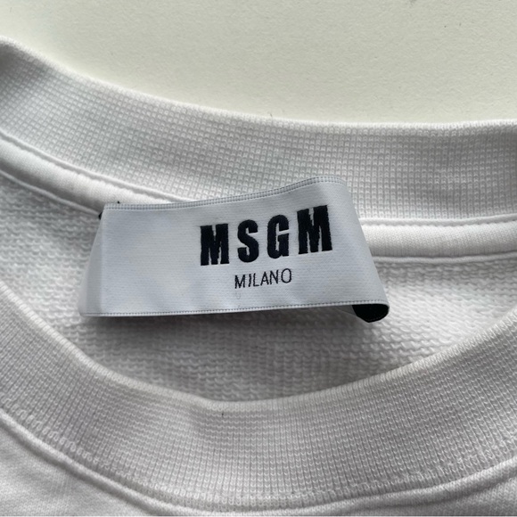 MSGM Puff Sleeve Crop Sweater Top Cotton - Picture 14 of 16